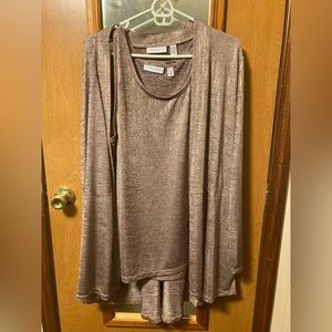 Susan Graver tank and tunic shimmer set